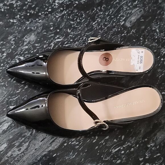BRAND NEW STUART WEITZMAN CRYSTAL BUCKLE 75 PATENT MULE G1 - Picture 8 of 16